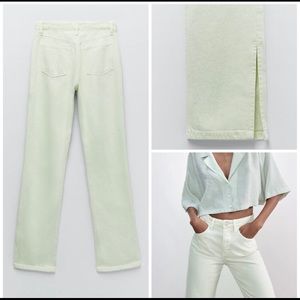 Zara Split Straight Leg Jeans